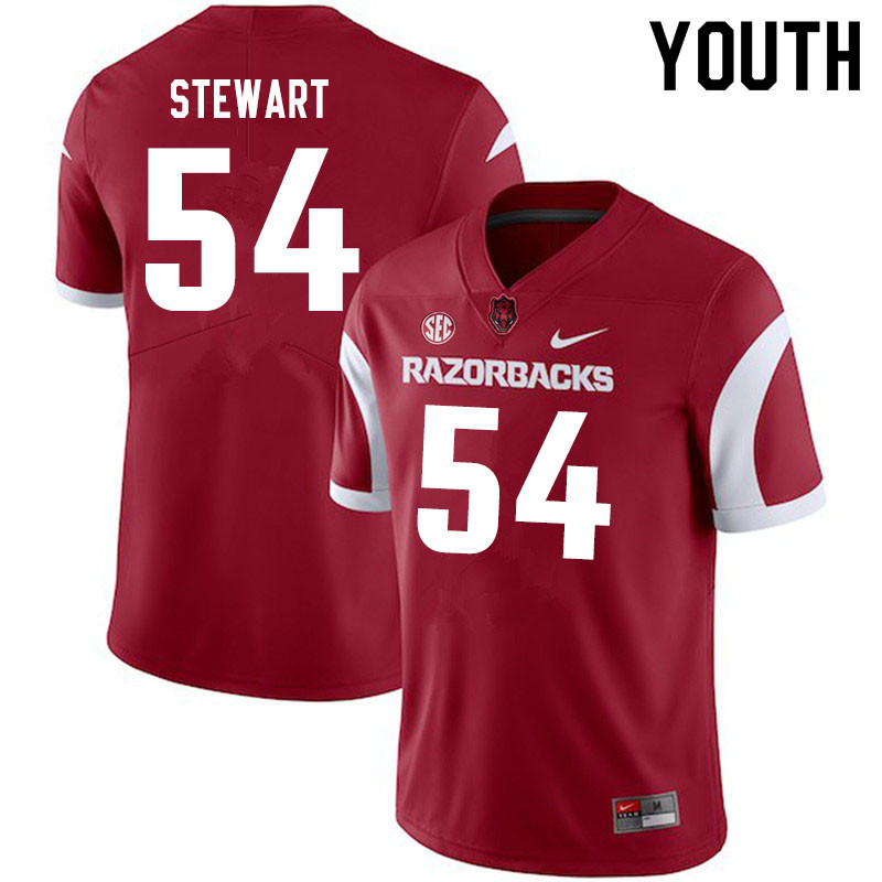 Youth #54 Jashaud Stewart Arkansas Razorbacks College Football Jerseys Sale-Cardinal